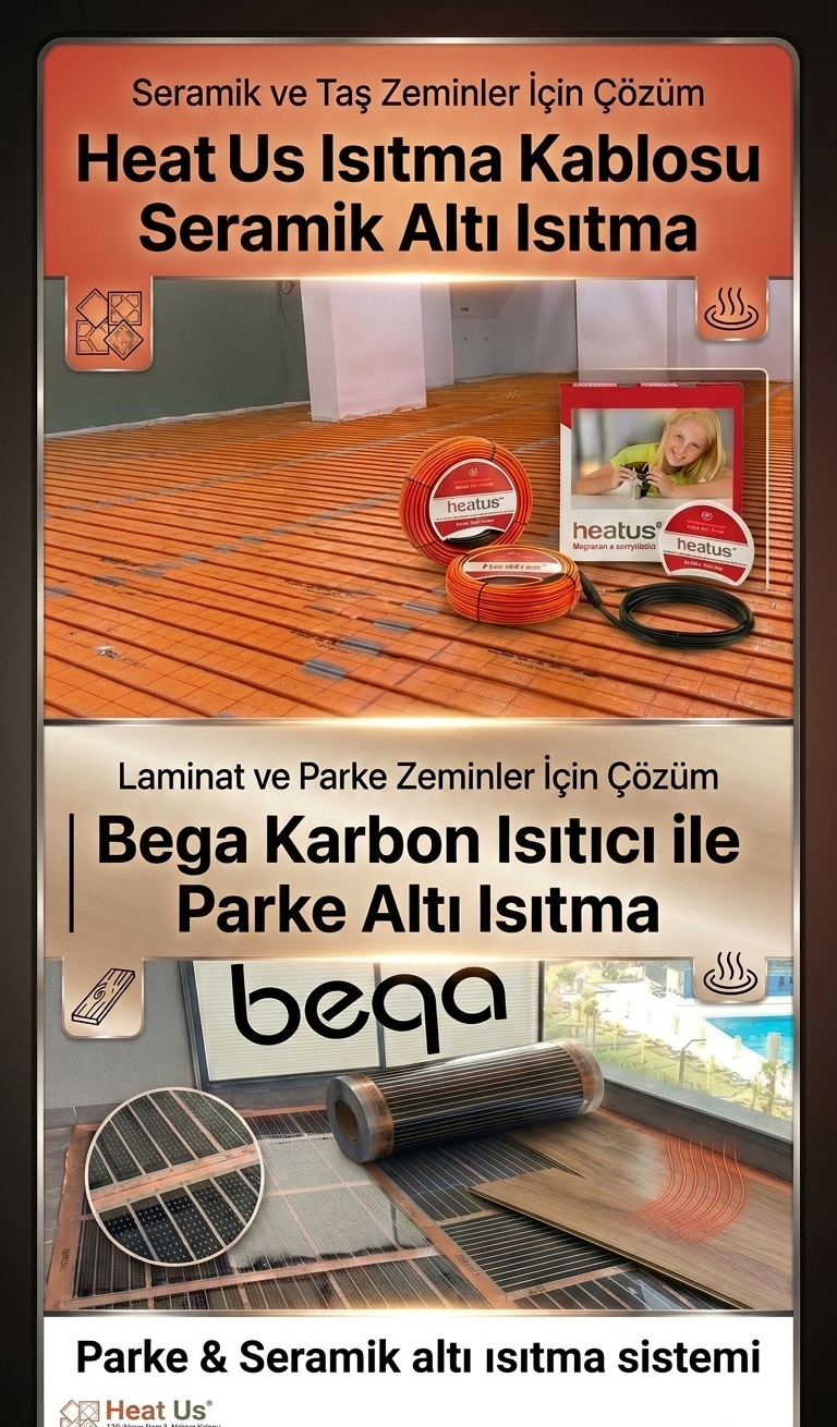 Elektrikli yerden ısıtma parke altı ve seramik altı ısıtma
